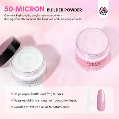 SAVILAND 60g Nail Repair Kit for Split Damaged Nails: 3 Mins 8PCS, Clear+Pink