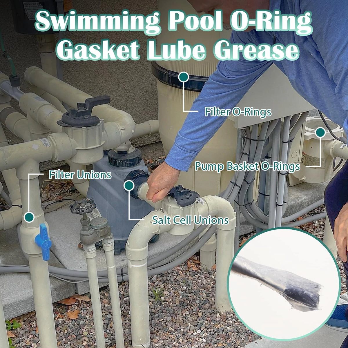 KEZE Pool Lube for O Ring Food Grade Waterproof 1 Pack (8oz), Silicone Grease