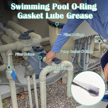 KEZE Pool Lube for O Ring Food Grade Waterproof 1 Pack (8oz), Silicone Grease