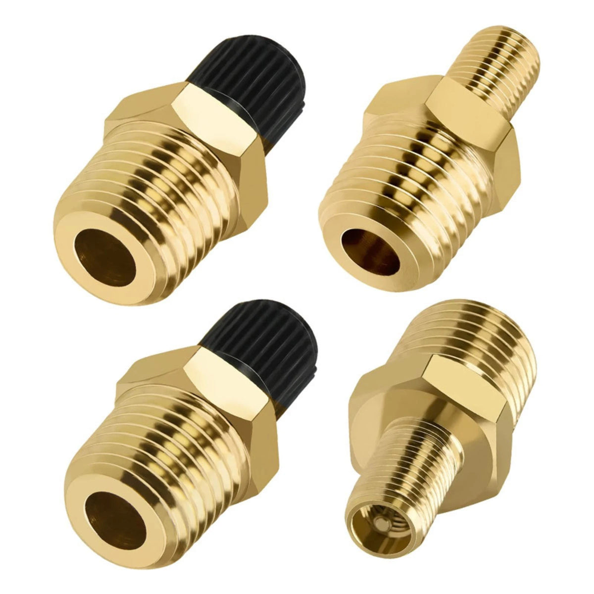 Compact Size 1/4" NPT (M) to Standard for Schrader Valve (M)  Air Chuck Adapter