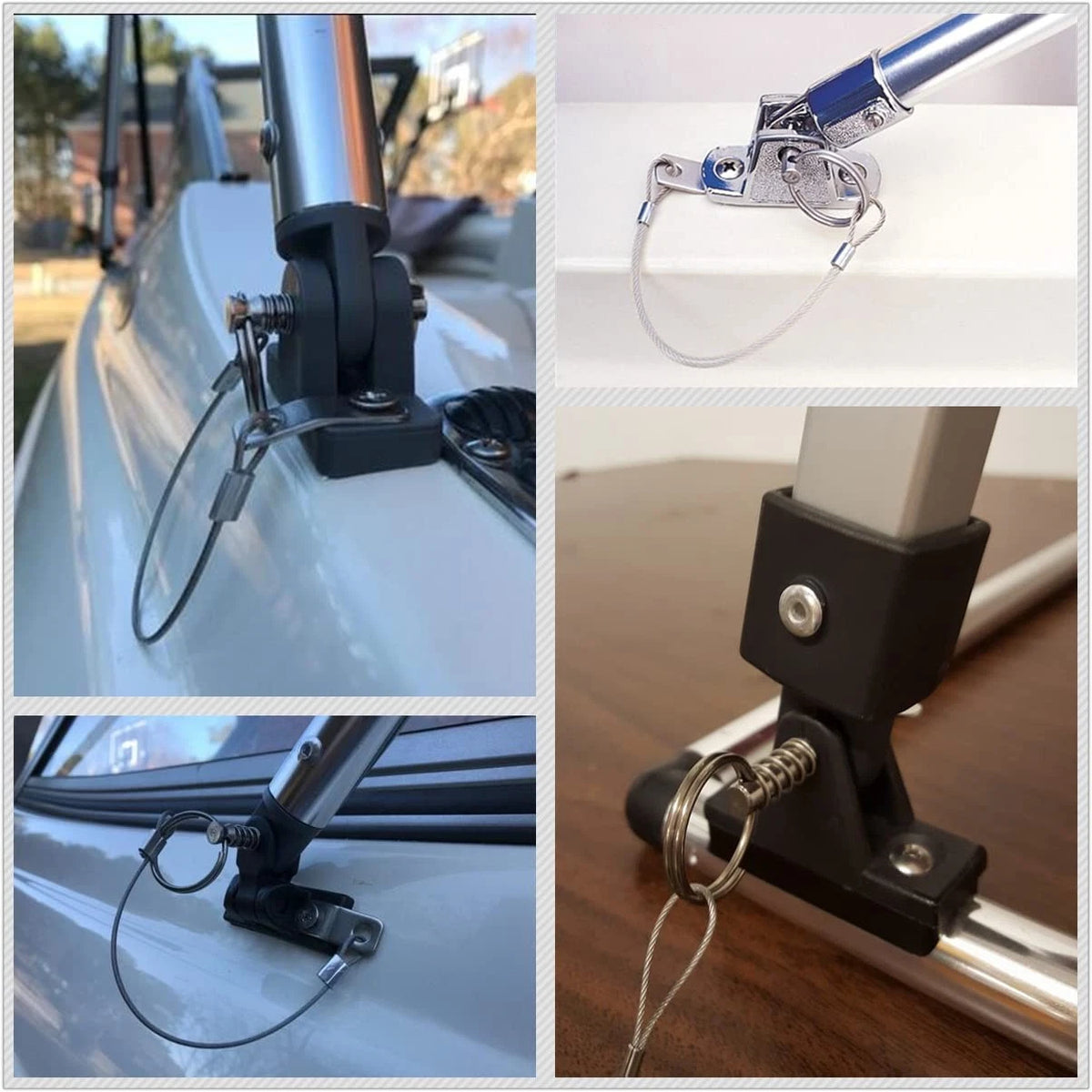 Thorn Boat Bimini Quick Release Pin with Lanyard (4 1/4 Inch 4pcs, Sliver