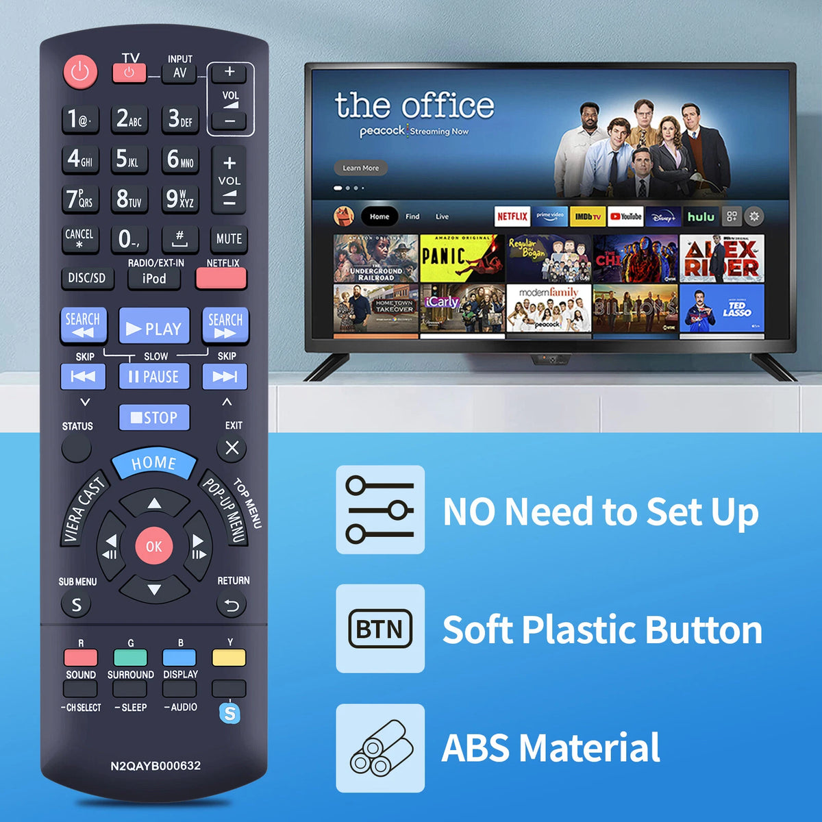 N2QAYB000632 Remote Control For Panasonic Theater System SA-BTT370 SA-BTT770