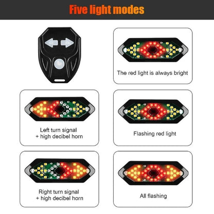 Tail Light Turn Signals Cycling Tail Light USB Bicycle Warning Lamp With Horn