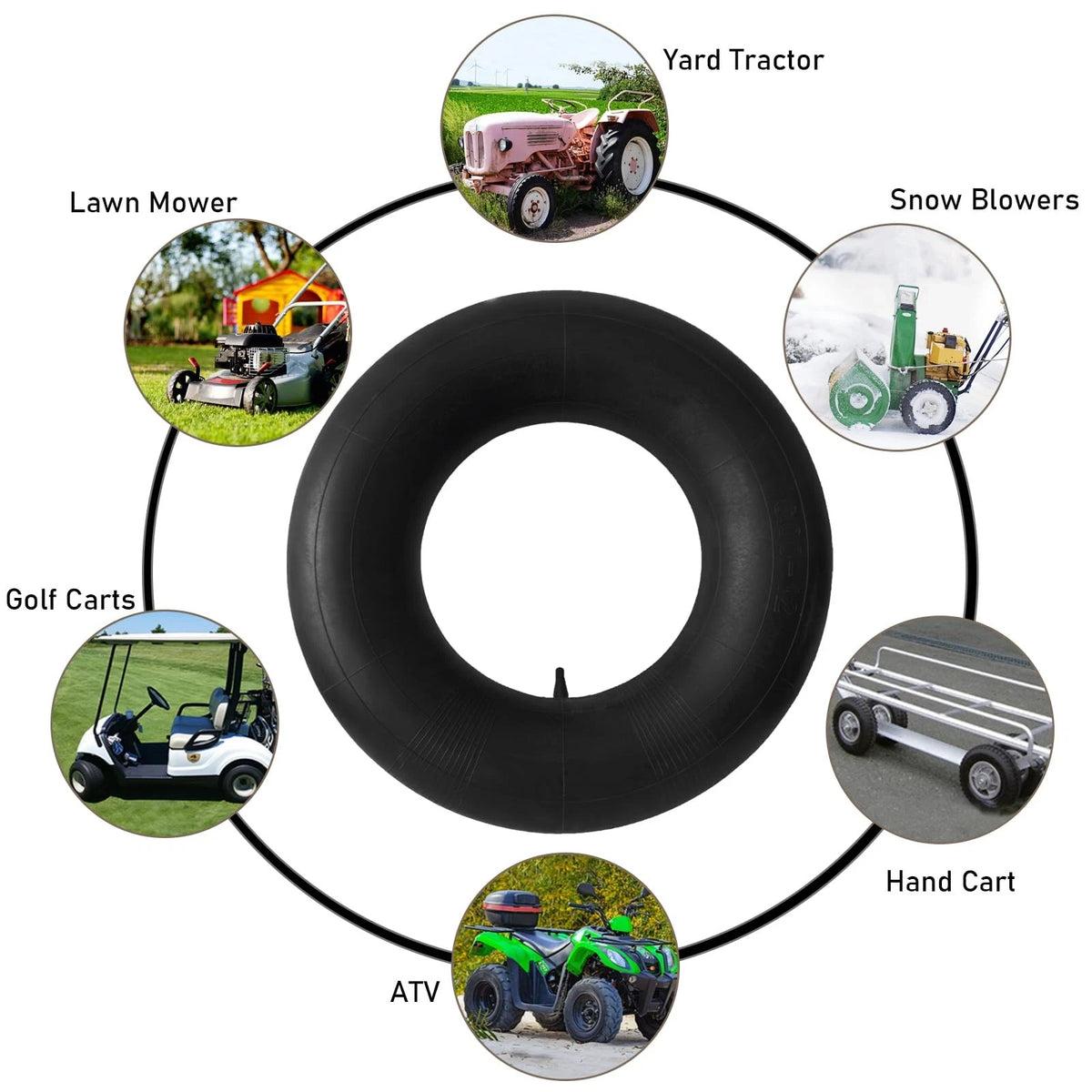 6.00-12 Inner Tube 600-12 6-12 6x12 6.0-12 Straight Black