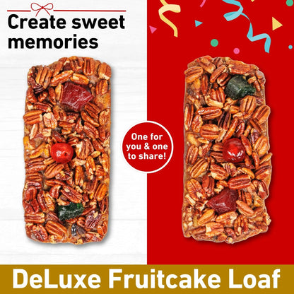 Collin Street Bakery Fruitcake - DeLuxe Loaf 2 Pack (14 oz each) - Medium
