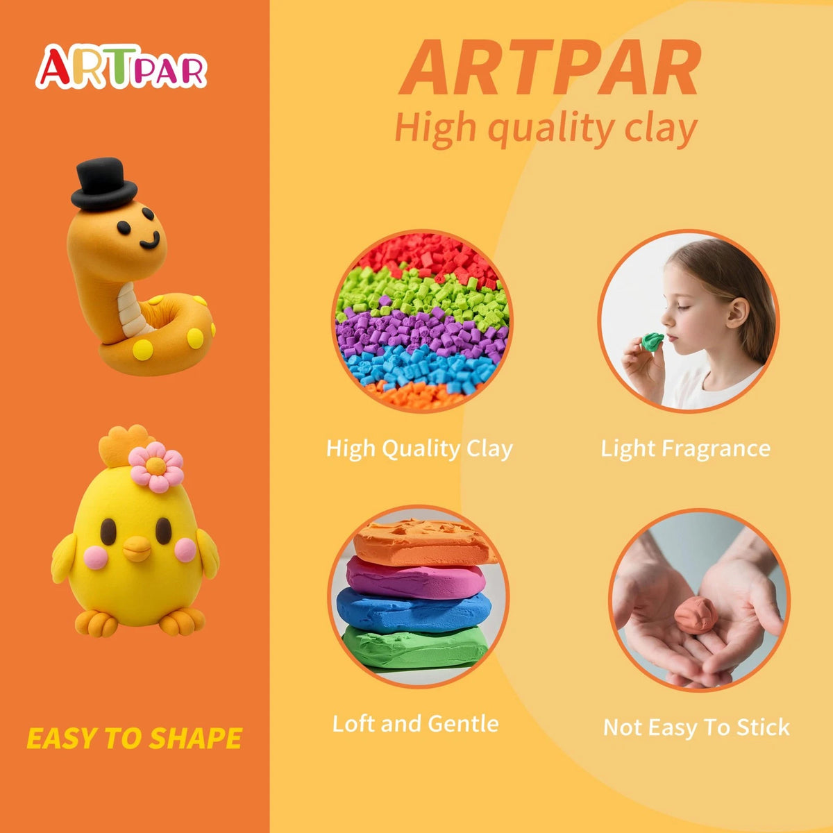 ARTPAR Air Dry Clay Kits for Kids-Modeling Magic Clay,12 animals kit