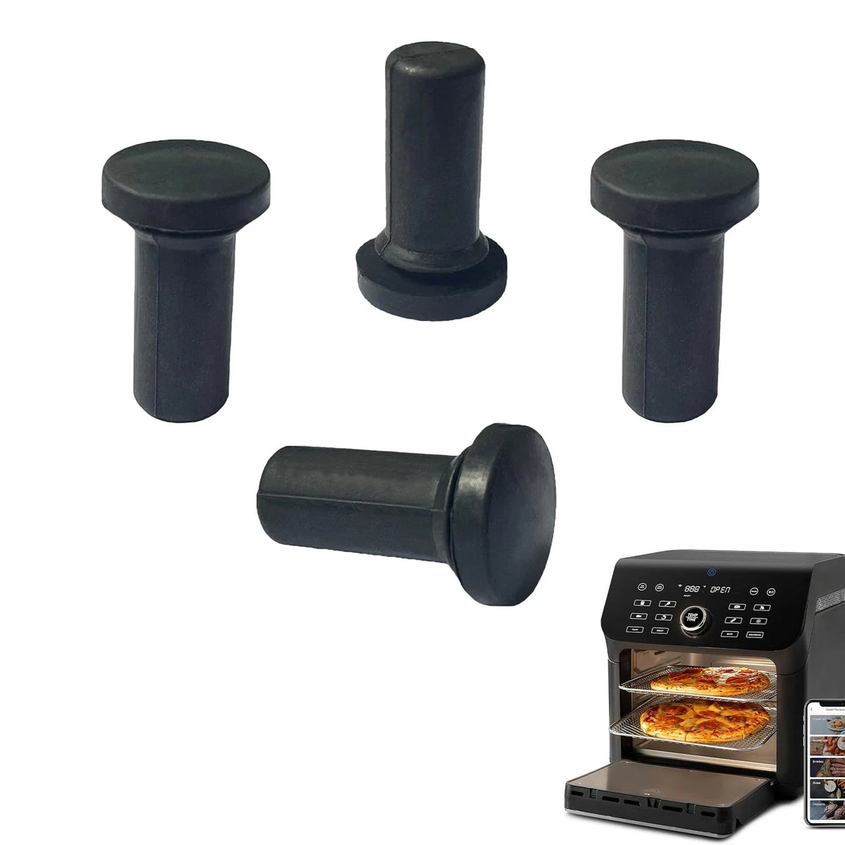HEISENLIN Air Fryer Silicone Rubber Legs for COSORI For 10QT, Black
