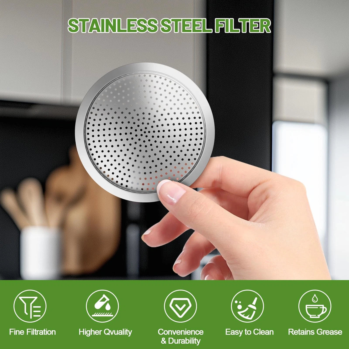 DITOSH 2 Pcs Filter with 3 2 Filter+3 Gasket for 12 Cup, Silver & White