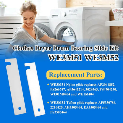 4PCS WE3M51 WE3M52 Clothes Dryer Teflon and Nylon Drum Bearing Slide...