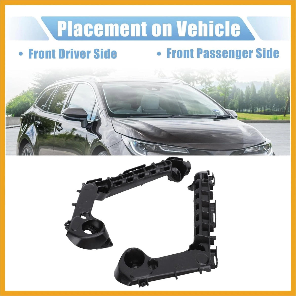 TO1043145 Left Right Front Bumper Bracket Set For Toyota Corolla 2019-2021