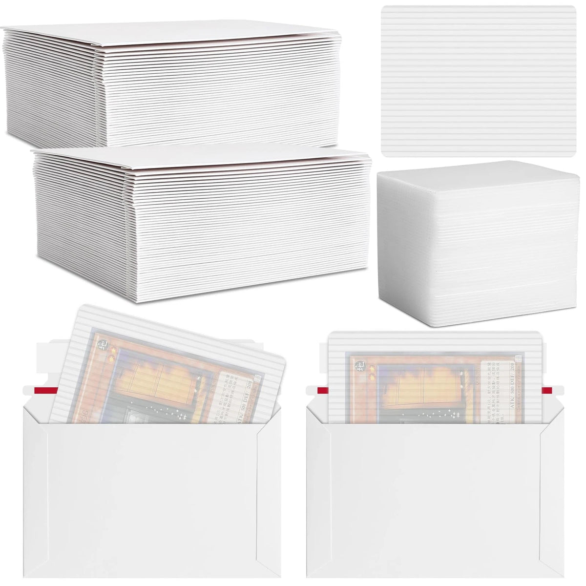 Faccito 200 Pcs Trading Card Shipping Set 4'' x 6'' 4 x 6 inches, White