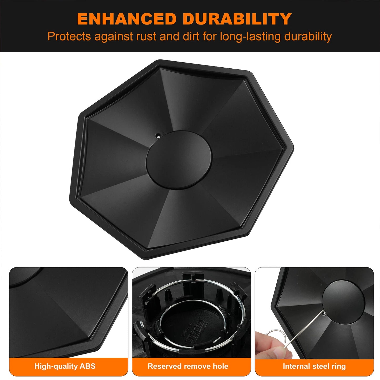 4PCS Full Coverage Wheel Center Hub Caps Cover for Tesla Cybertruck 2023 2024
