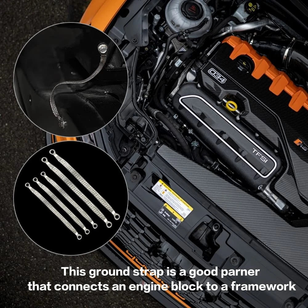 Universal Flat Braided Copper Ground Strap,Professional Vehicle Grounding...