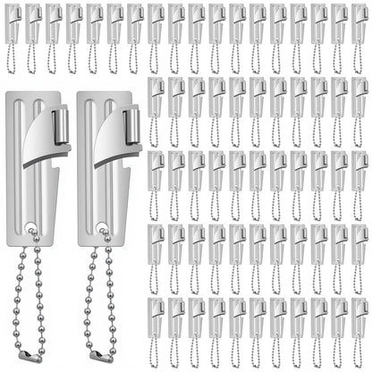 Bulk 60 Pack P-51 Can Openers with Chains - Stainless Steel P51, Silver