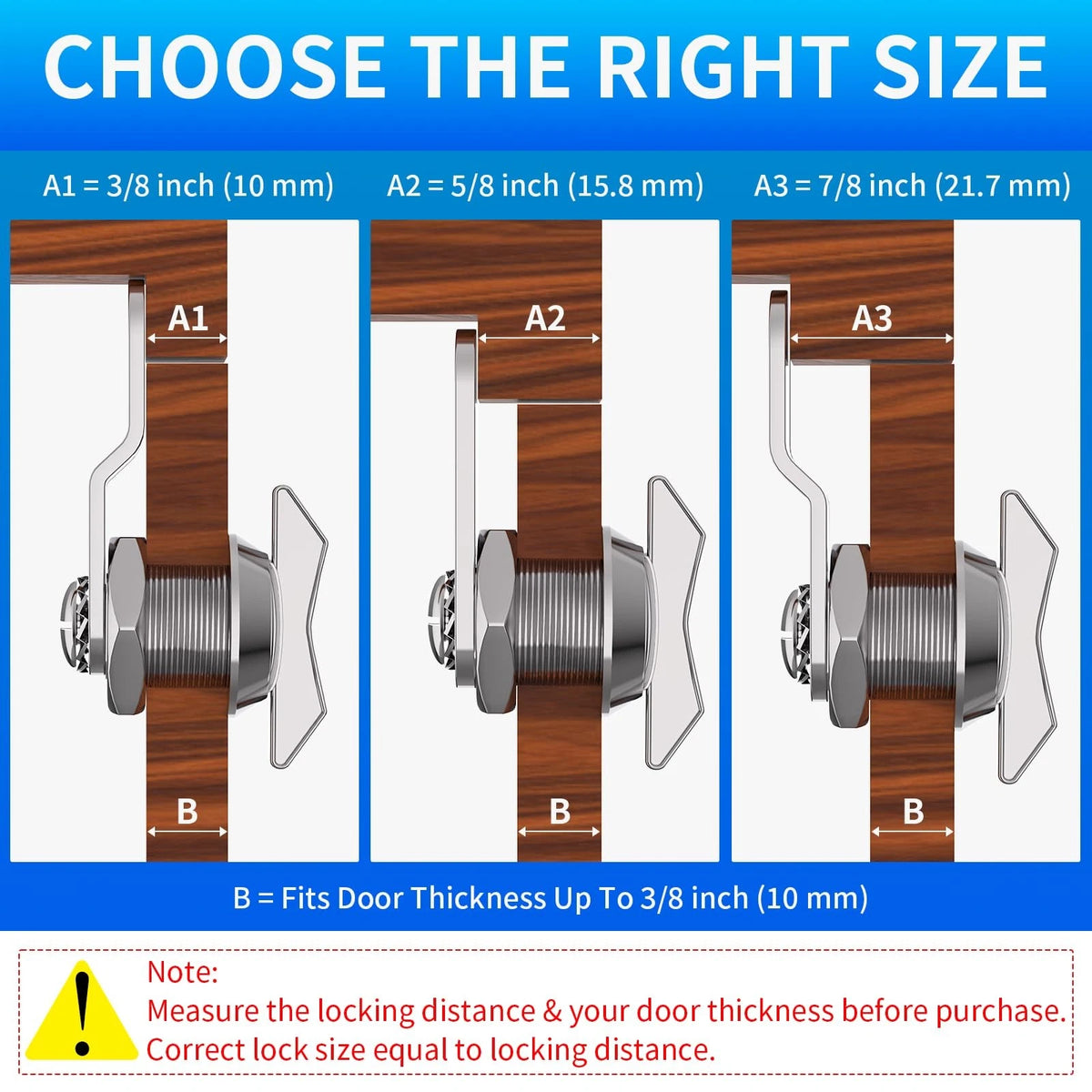 BEBOBLY 5/8 Inch Thumb Operated Offset Cam Lock, 5Pcs Keyless Silver