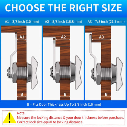 BEBOBLY 5/8 Inch Thumb Operated Offset Cam Lock, 5Pcs Keyless Silver