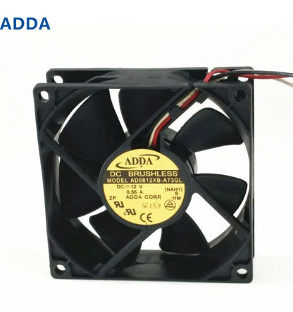 For ADDA AD0812XB-A73GL DC 12V 0.55A 3wire Ball 80*80*25mm CPU /Case cooling fan