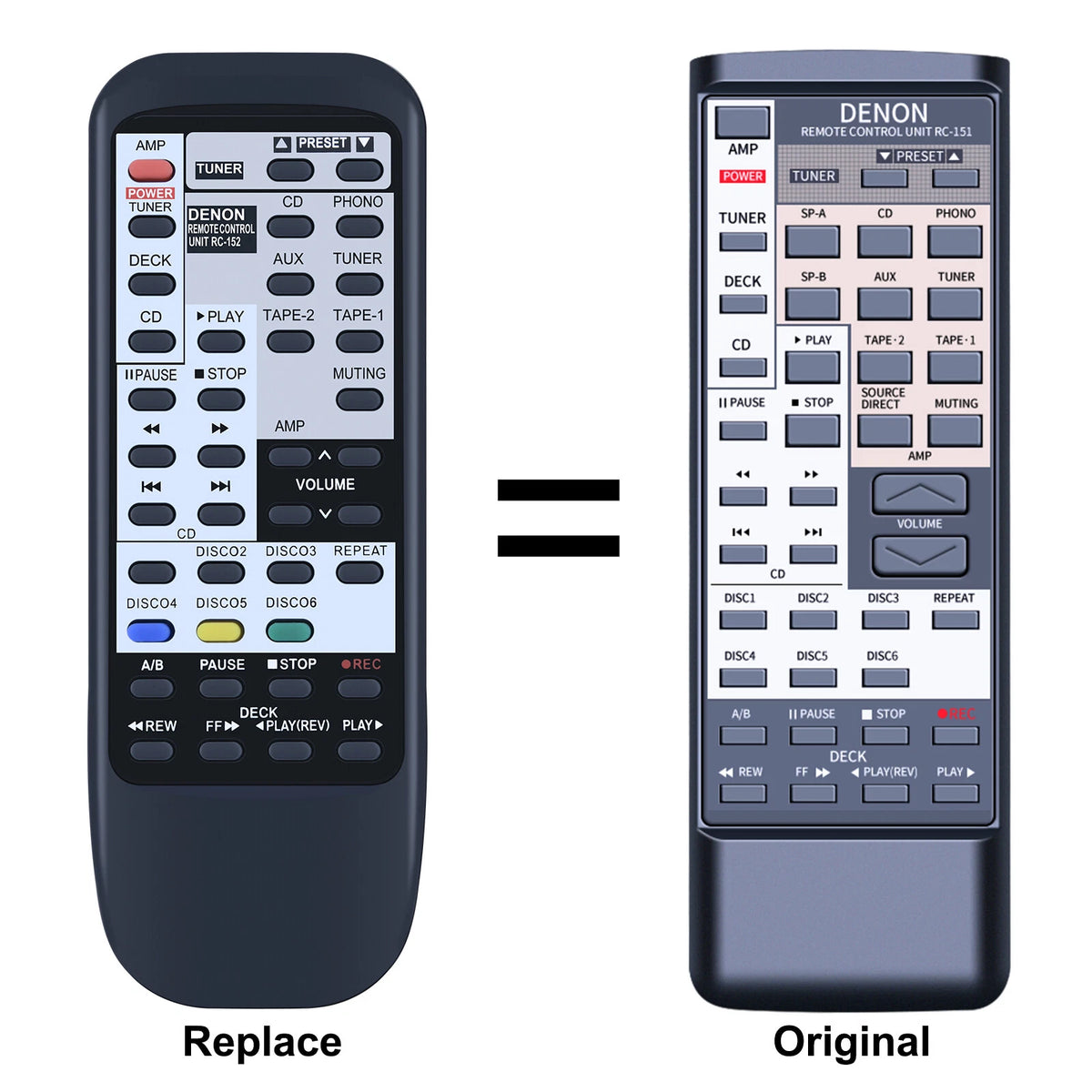 Remote Control For Denon RC-152 RC-151 RC-156 PMA-480R PMA-680R Integrated Stere