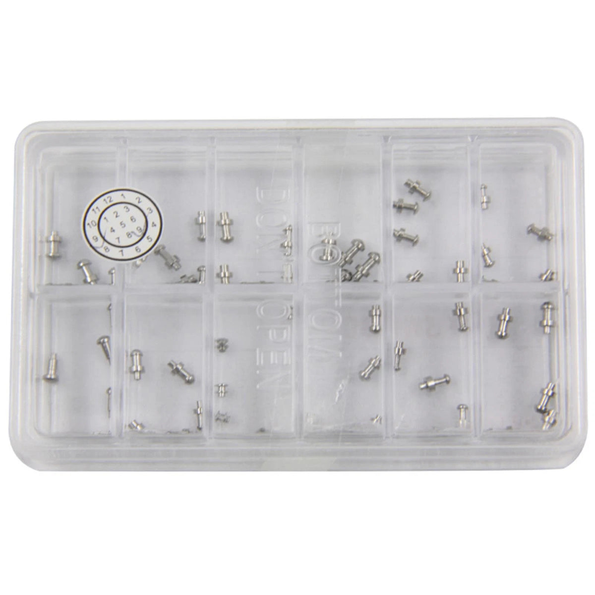 12-Size Assorted Center Locking Pin Mushroom Head For Bottom Of Clasp Refills