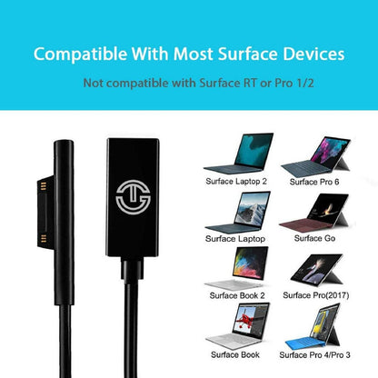 USB Type C DC Magnetic Plug Charging Cable For Microsoft Surface Pro 4 5 6 Go