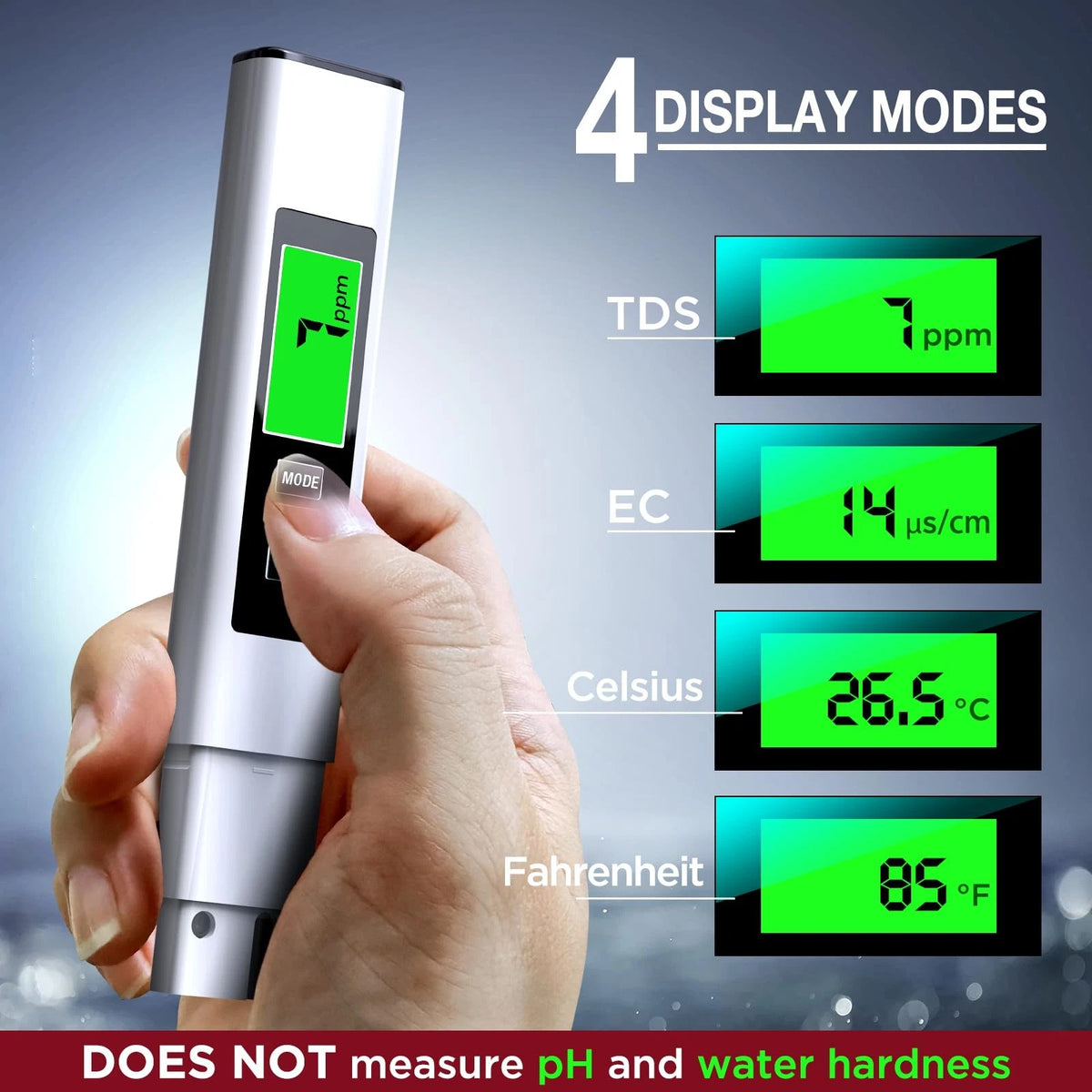 2025 All- 4 in 1 Tds Meter Digital Water Tester - Meter, White