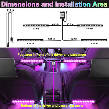 BFXM Car Interior Lights, 5V LED Strip Medium, USB Adapter (36LED Beads)