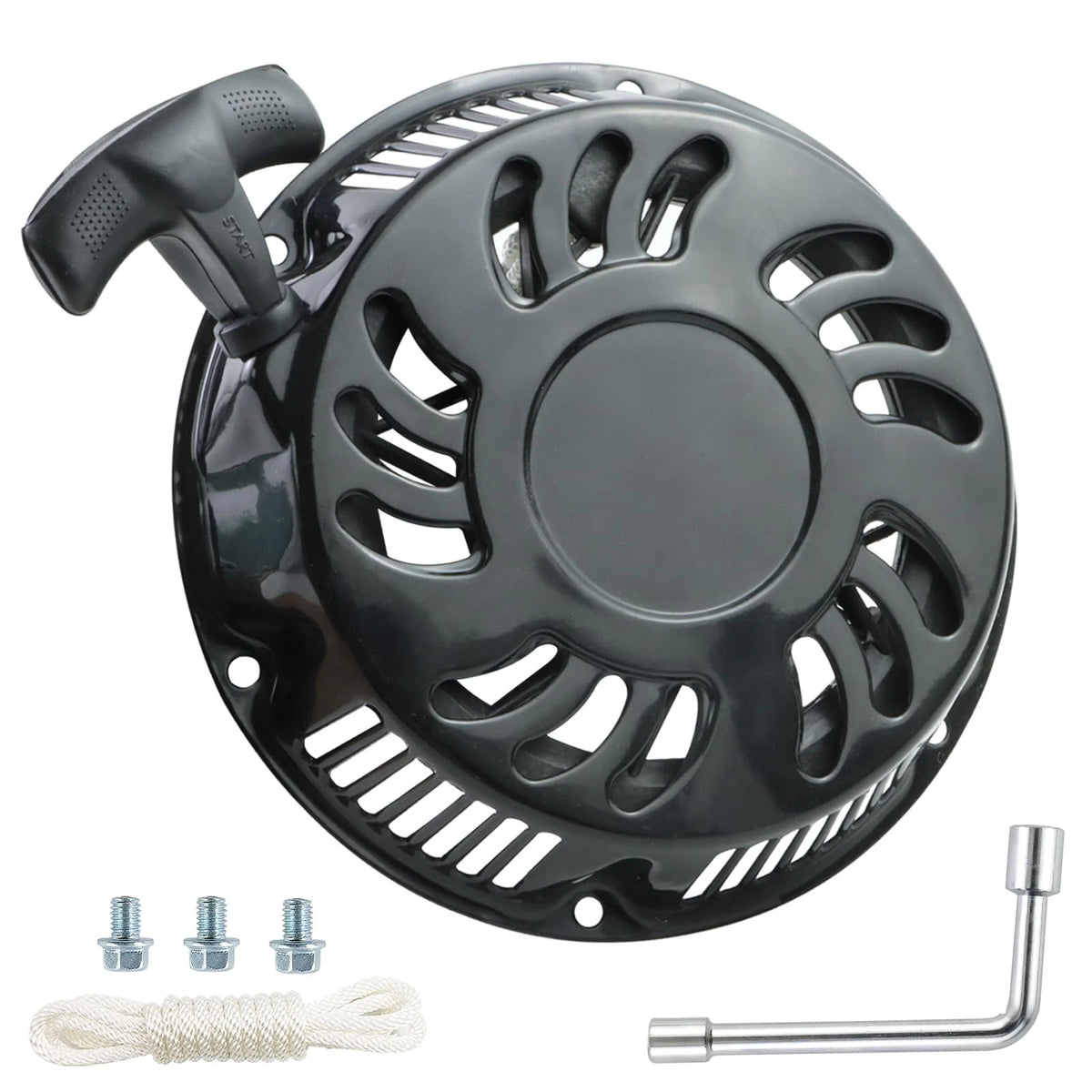 WOTIAN Recoil Pull Starter Assembly Compatible with Predator 420cc, Black