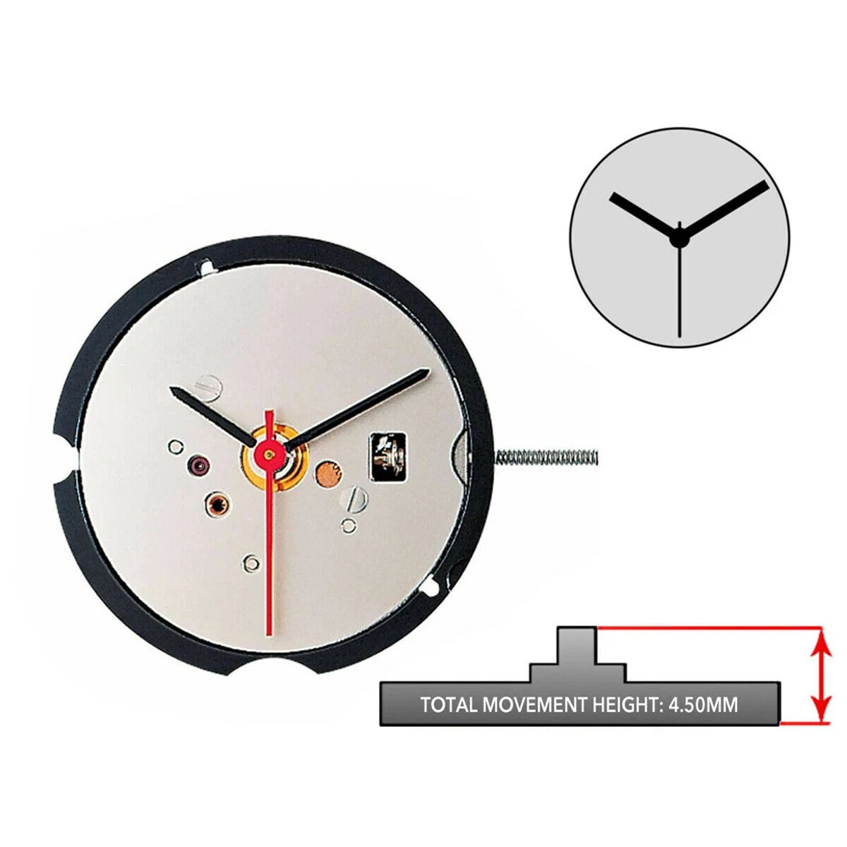 3mm Ultra Thin 19.4mm 3-Hand Quartz Watch Movement w/ Stem&Battery for Ronda 583