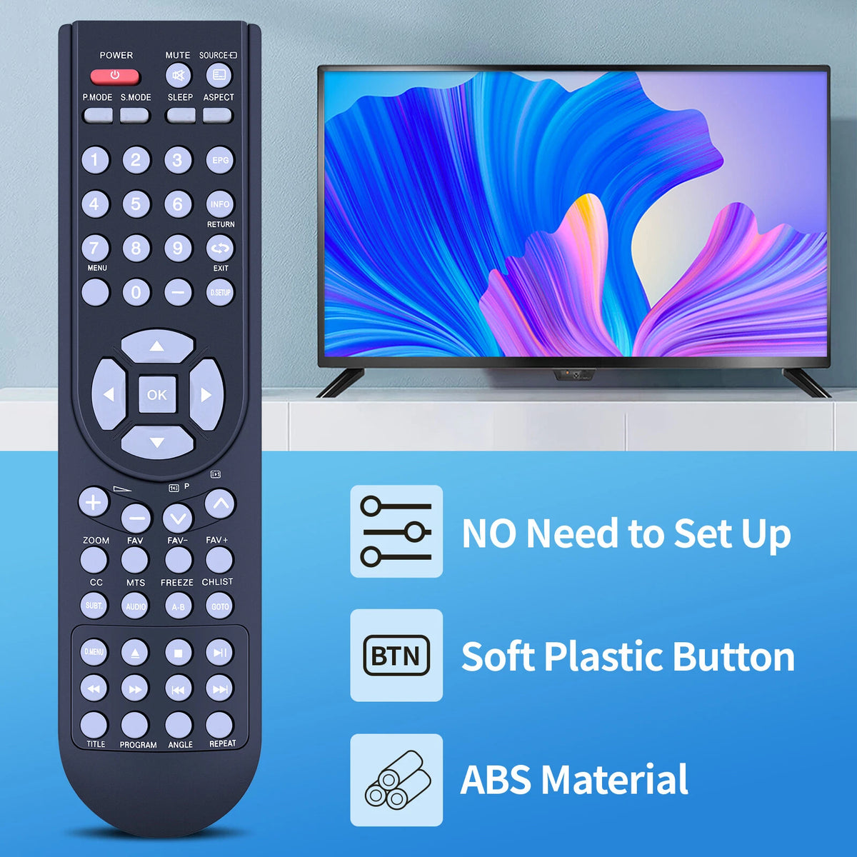 Remote Control For Proscan PLED2435A-B PLCD1526A PLED3792A PLED1962A PLED2402A