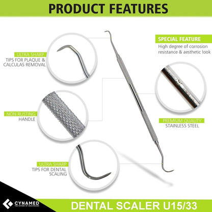 CynaMed Dental Tools Oral Care Kit (5-Pack) – Stainless Steel 6 Piece Set