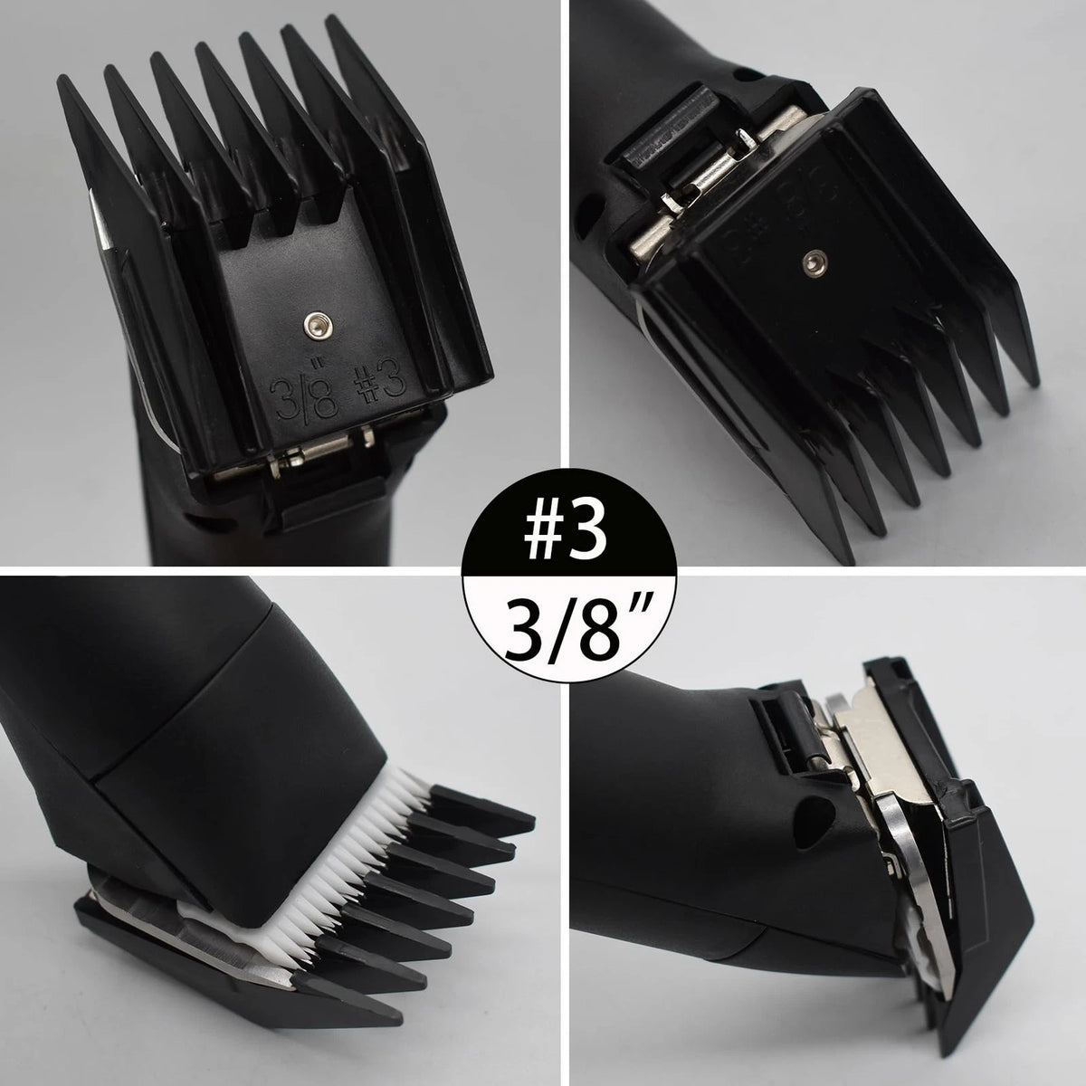 4 Pieces Professional A5-Style Animal Clipper Attachment Guard Guide Black