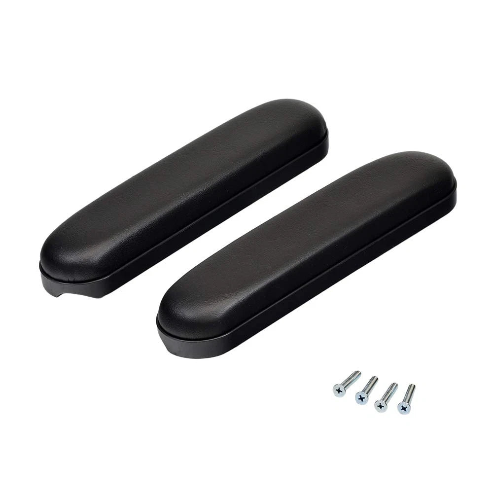 AlveyTech 10" Desk Length Vinyl Armrest Pads for 1 Pair (Pack of 1), Black