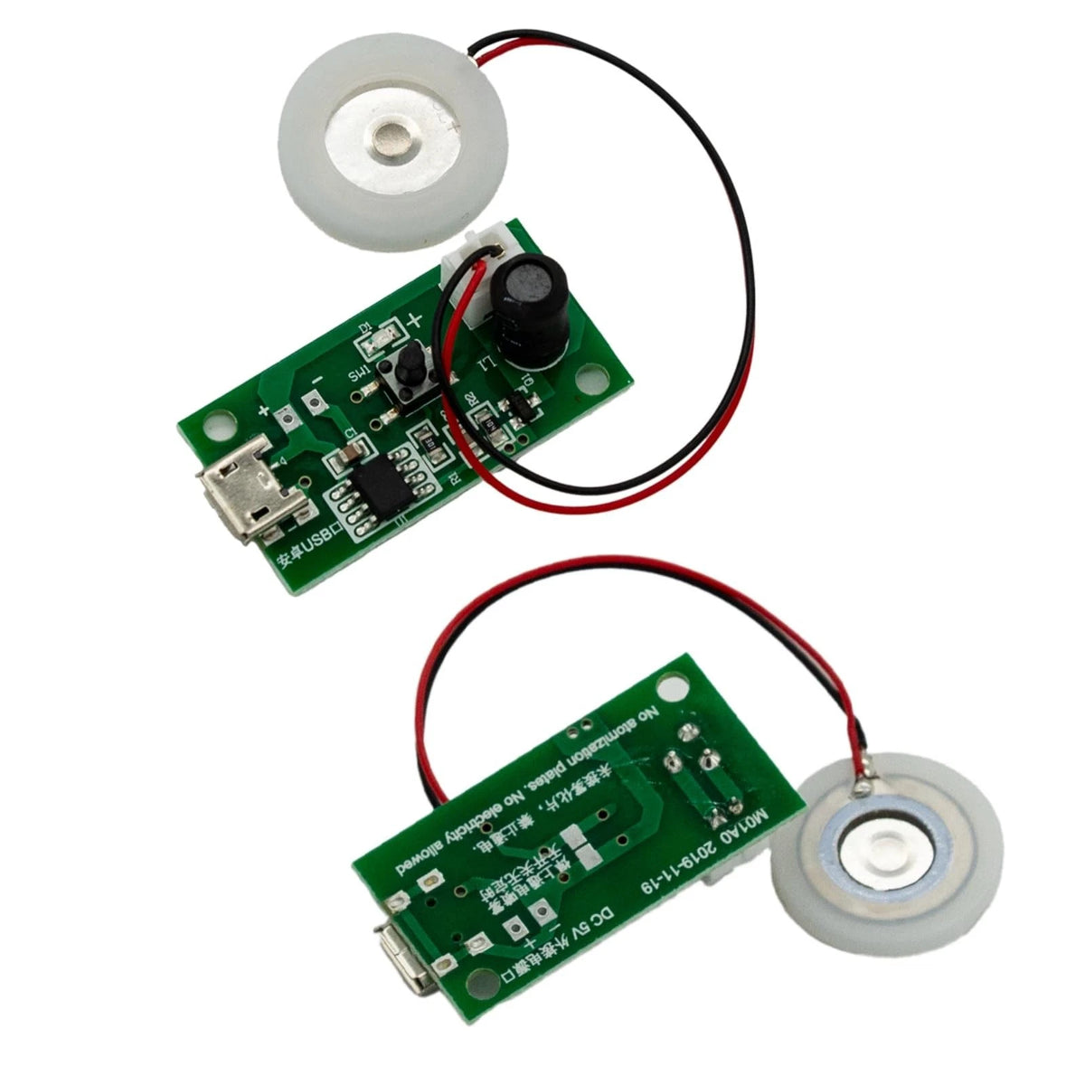 4PCS 5V USB Humidifier Atomization Disc Kit with Circuit Board 34.8mm, green