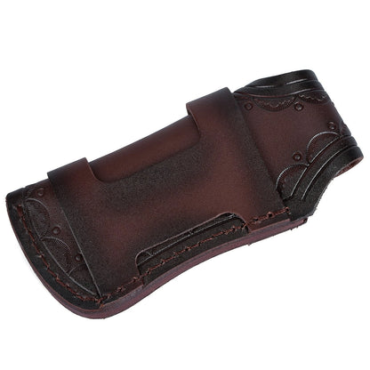 Leather 4'' Folding Knife Holder Sheath Leather Storage Pouch Belt Bag c