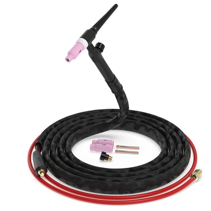 YESWELDER TIG Welding Torch WP-17V 13ft 150Amp 10-25mm² Air 13ft, Black, Red