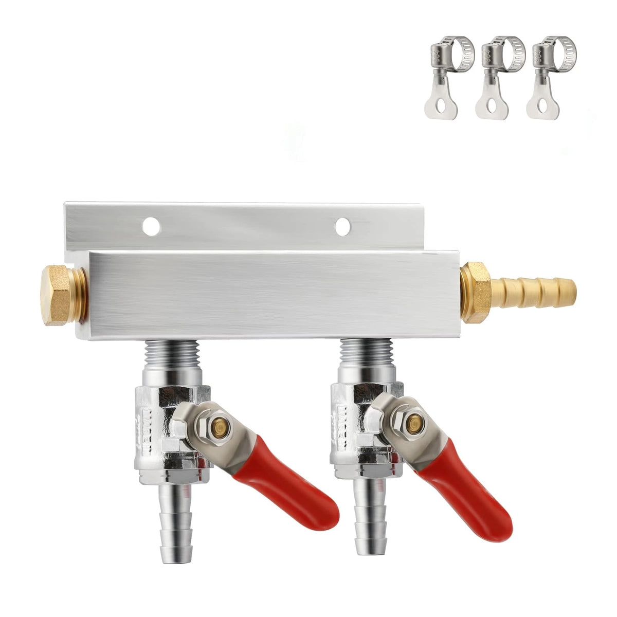 Roastove 2-Way Gas Manifold CO2 Distributor Small, 2WAY,GAS INPUT AT RIGHT