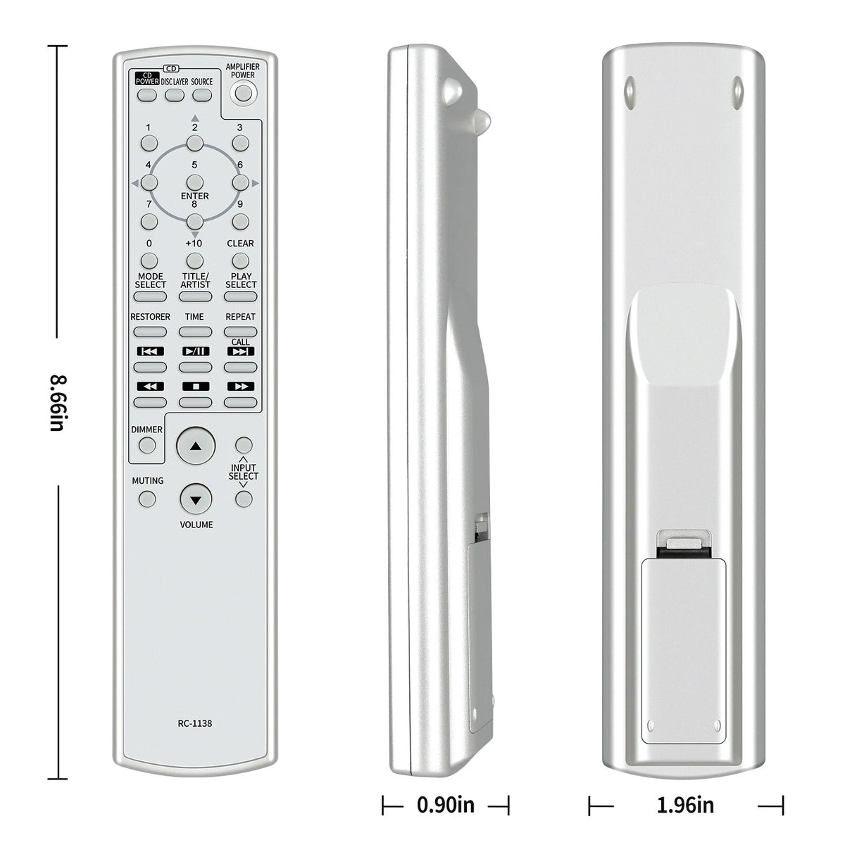 Replacement Remote Control For Denon Hi-Fi Audio RC-1138 DCD-2010AE PMA-A100
