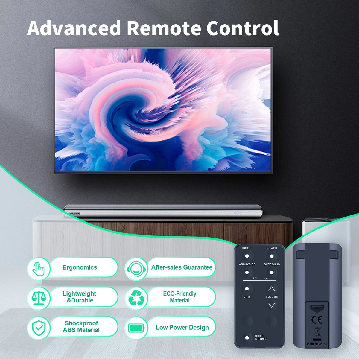 Remote Control For Zvox Multi Level AccuVoice TV Speakers &Soundbars SB380 SB500