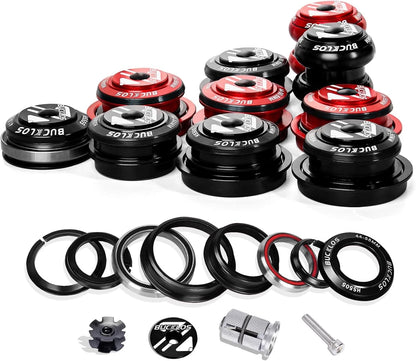 BUCKLOS 1-1/8 Bike Headset MTB Threadless 34 44 44-55mm, 44-55mm-Black
