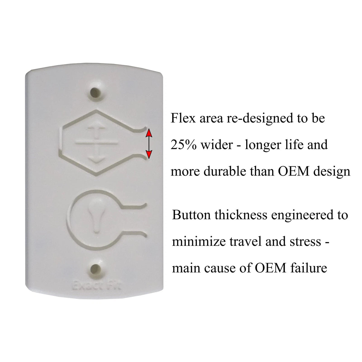 White Two Button Cover Plate - Fits Wayne Dalton Garage Door Wall Station...