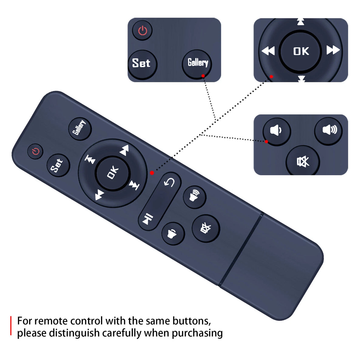 Remote Control For FLYZUNI 10.1 Inch Digital Picture Frame