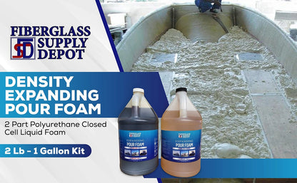 Fiberglass Supply Depot 2 Lb Density Expanding Pour Foam, 2 Part Clear