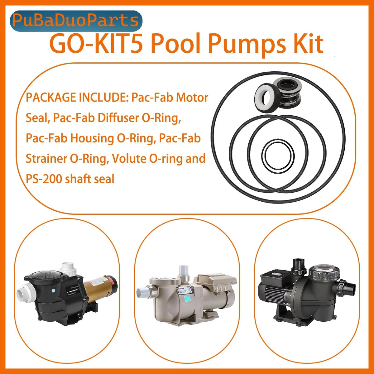 O-Ring Rebuild Repair Kit Compatible with P-entair Challenger GO-KIT5 black