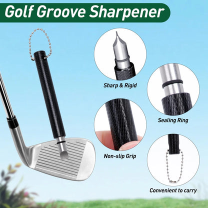 Gofly Golf Club Cleaning Kit, Brush & Groove Sharpener & Black
