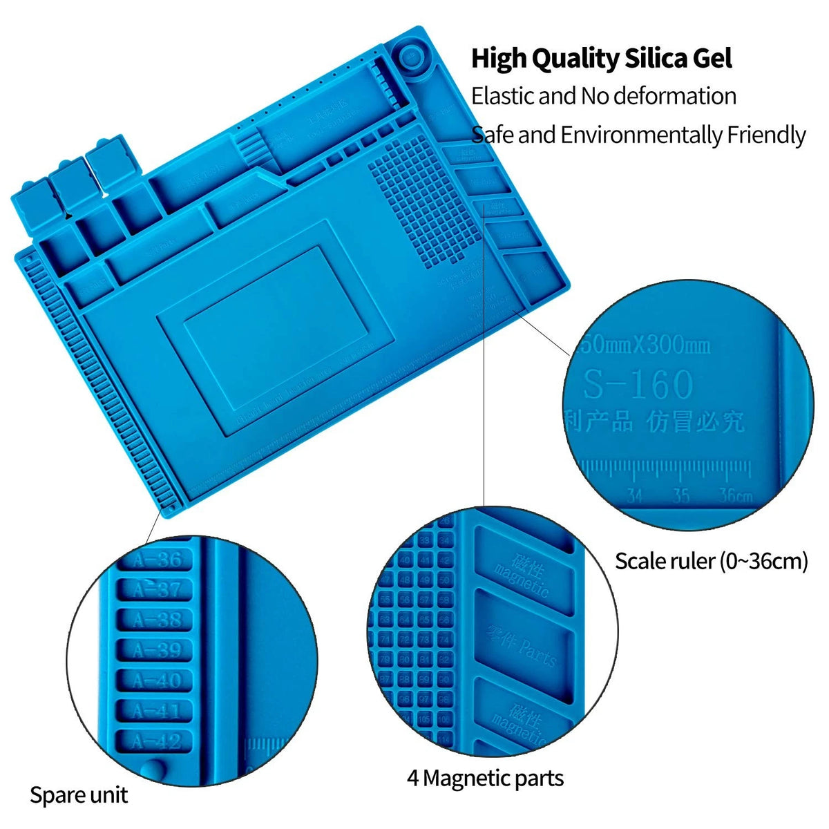 Kaisi S-160 Soldering Mat Insulation Silicone Magnetic Repair S-160,