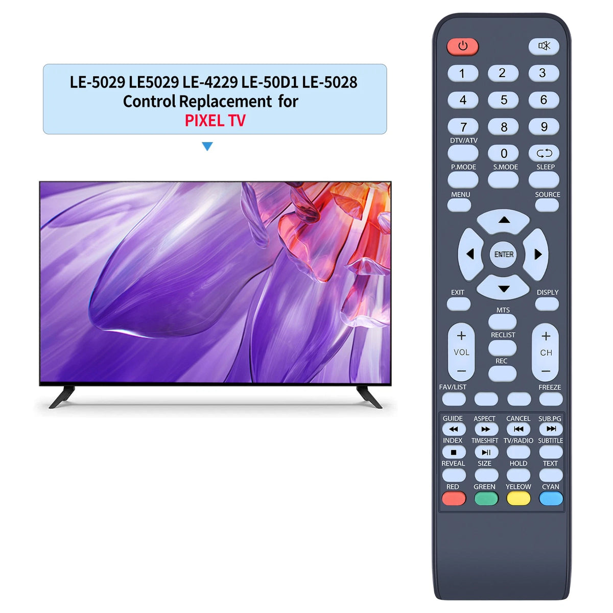 Remote Control For Pixel Smart LCD LED TV LE-5029 LE5029 LE-4229 LE-50D1 LE-5028