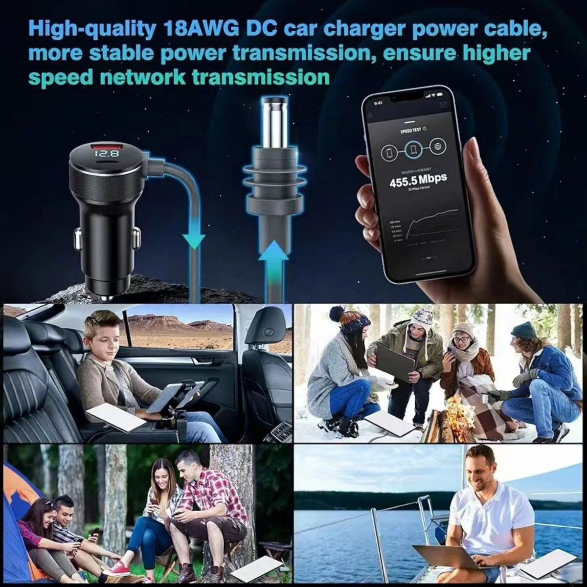 1PC High Quality Power Cable Cigarette Lighter Adapter For Starlink Mini Antenna