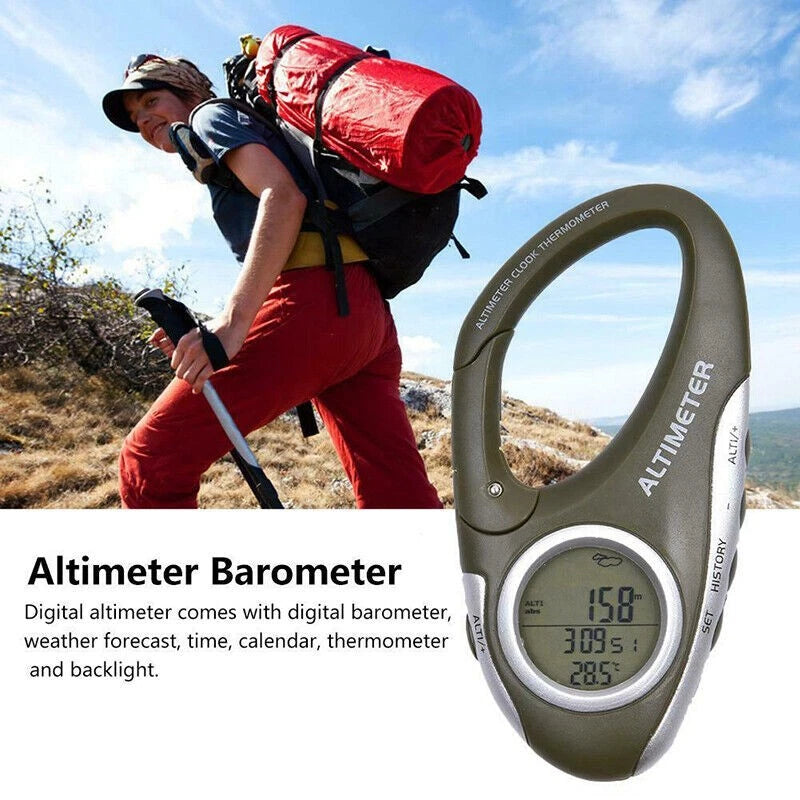 8 In 1 Mountaineering Digital Altimeter Barometer with Thermometer Backlight