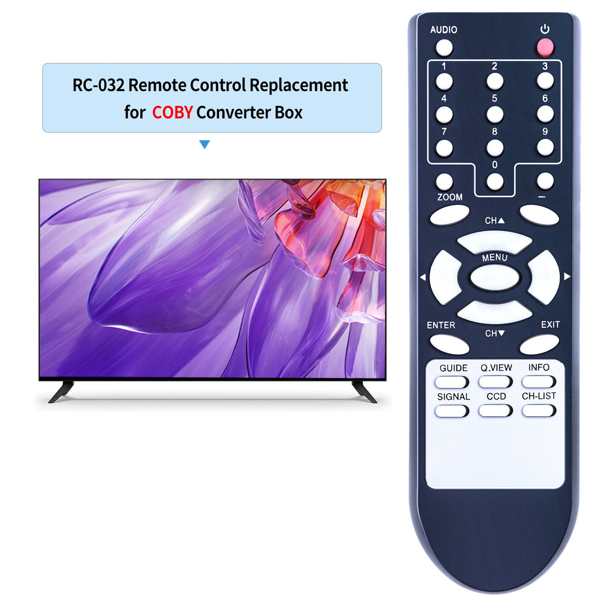 RC-032 Remote Control For COBY Converter box DTV100 DTV101 DTV102 DTV103