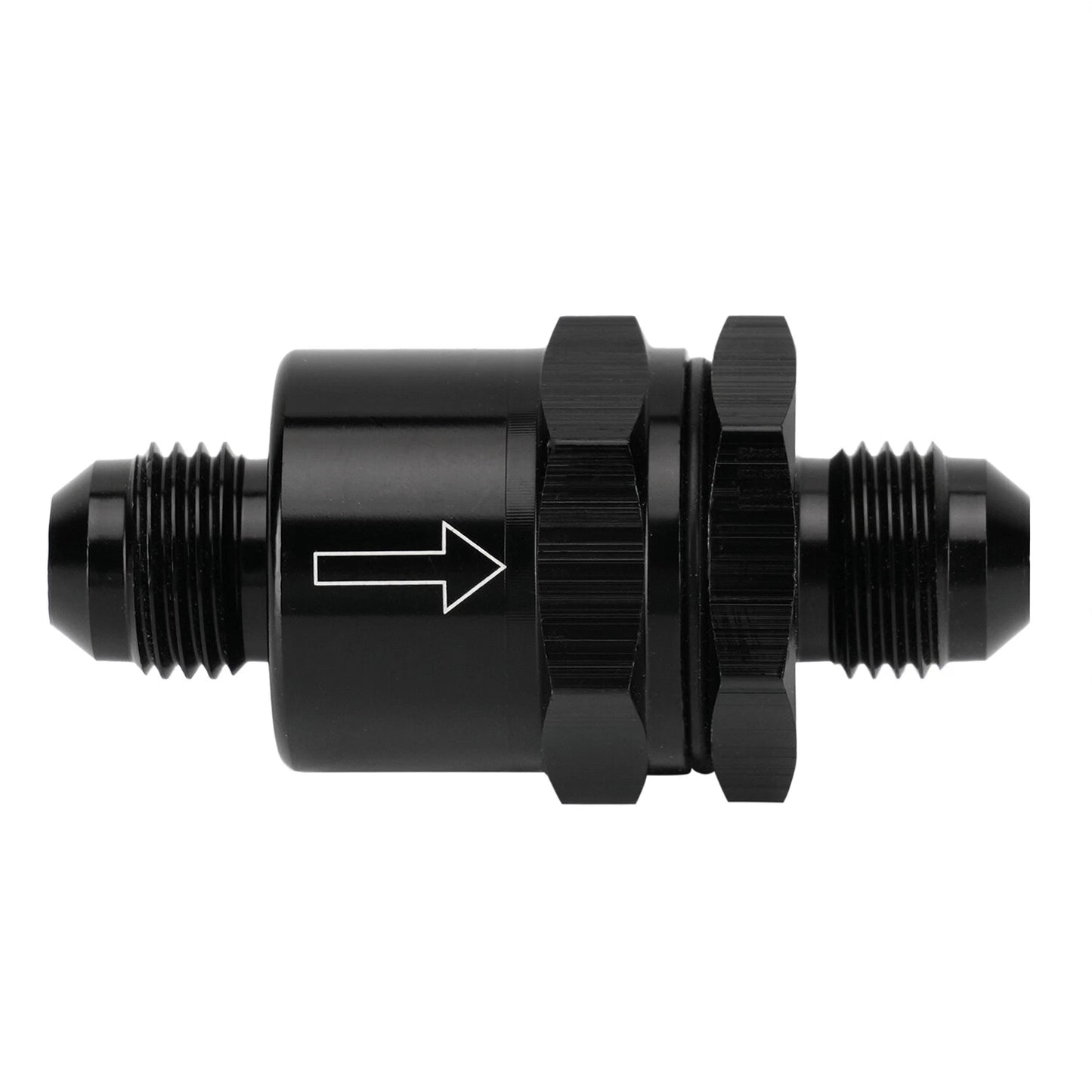 Black Aluminium -6 AN to AN6 Flare Inline Check Valve -Black